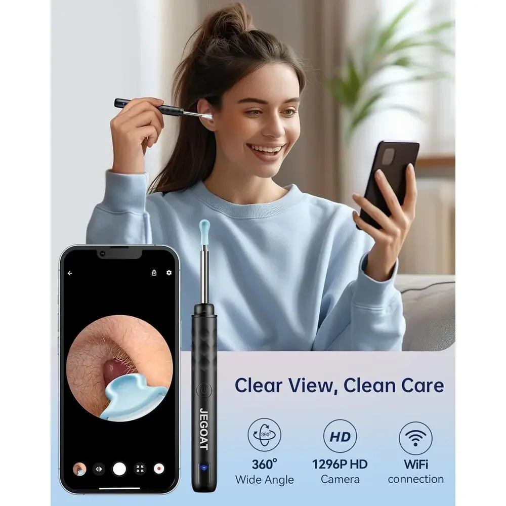 Ear Wax Removal Tool Ear Cleaner with HD Camera Ear Scope 6 LED Lights 12 Picks - Picture 2 of 13